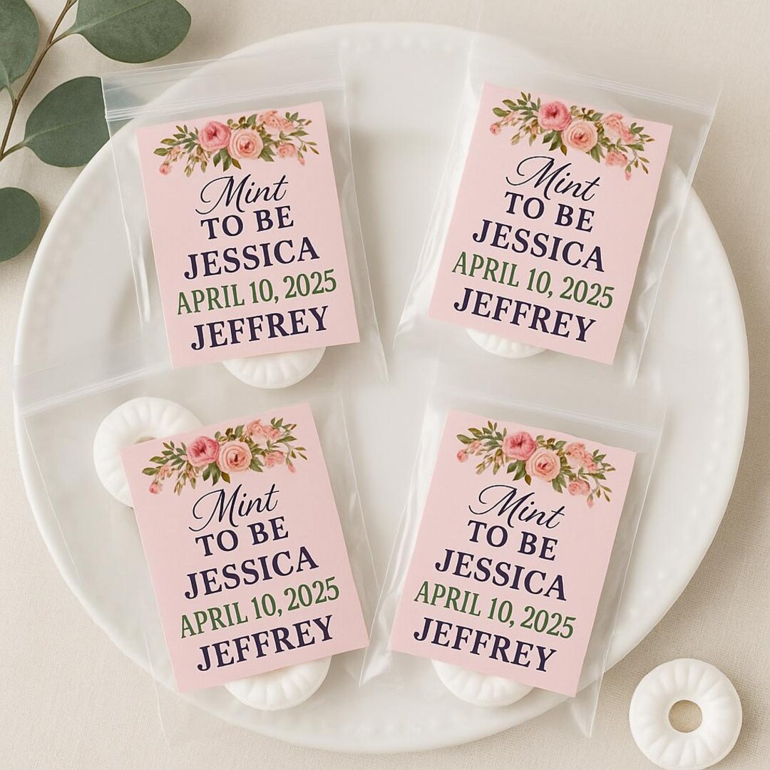 Mint to Be Wedding Favors – Custom Watercolor Floral Candy Mints ...