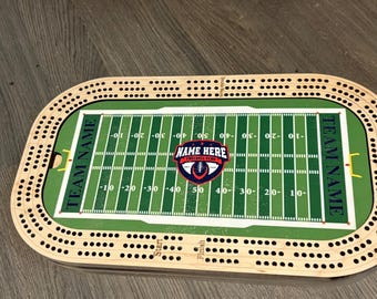 Custom sports cribbage boards. Any sport any logo. Full colour.