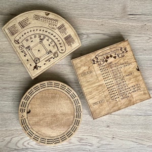 Cribbage, Würfel Baseball und Frustration Rommé Kombi