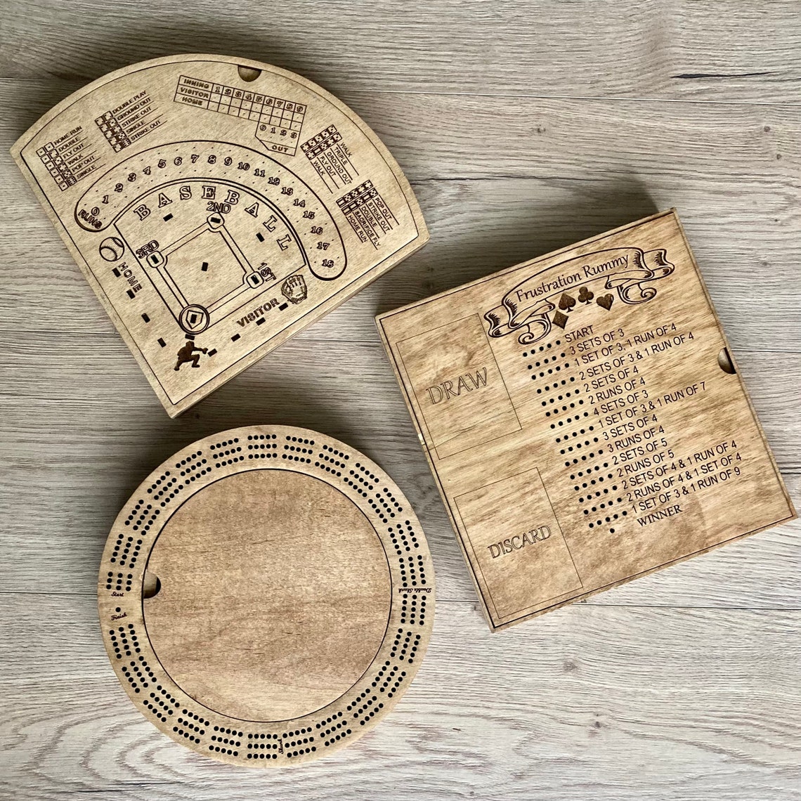 Handmade Wooden Frustration Rummy Game: Custom Engraving Available - Etsy