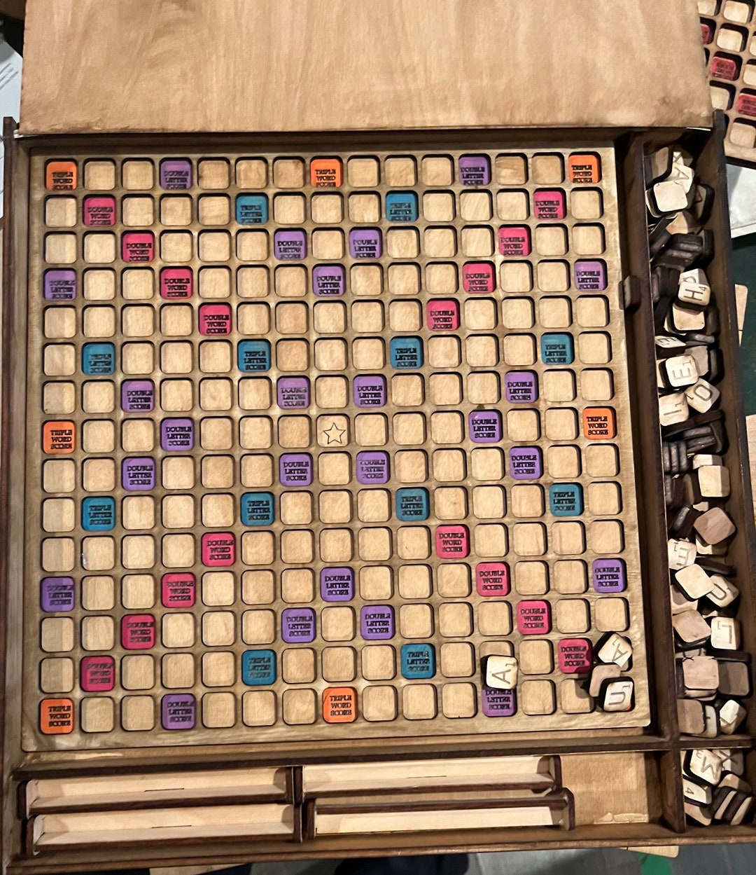 Custom Scrabble Game Set With Personalized Case Etsy