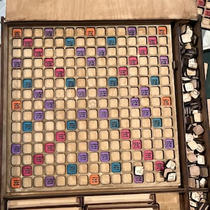 Custom Scrabble game set with personalized case
