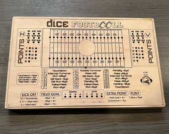 Dice football game with storage