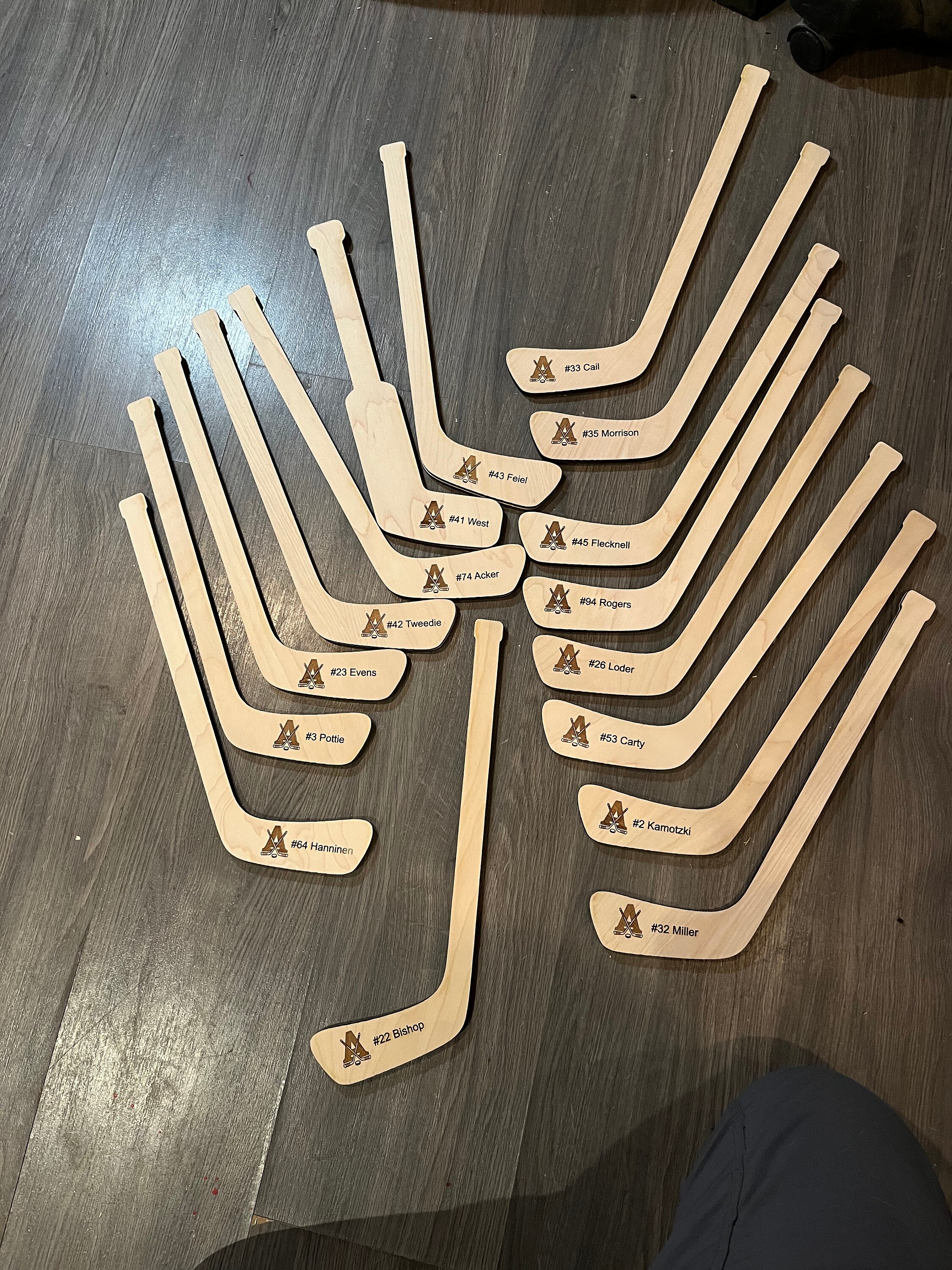 Mini hockey sticks