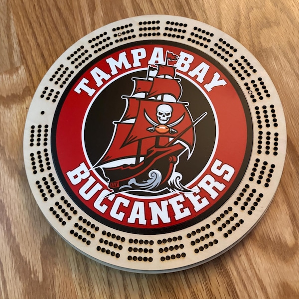 Sports round logo Cribbage board