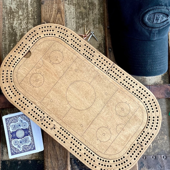 Custom Made Hockey Cribbage Boards. Etsy Canada