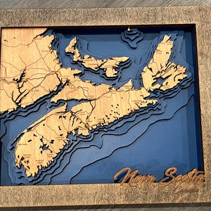Carte en couches 3D de la Nouvelle-Écosse