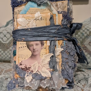 Junk Journal ""Sweet Bluebird"" A5 Memory keeper Handmade Journal."