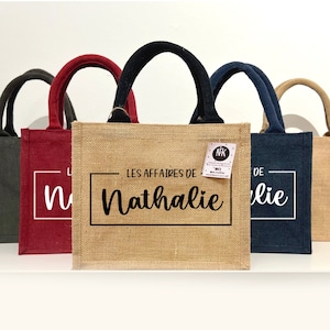 Personalised Cabas bag | Custom jute bag for shopping, beach and to gift to a best friend