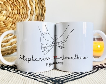 Personalized Mug with Initial and First Name for Valentine's Day Gift - Couple Gift - Lover Mugs