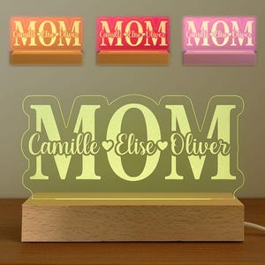 Gepersonaliseerd LED MOM Bord met Namen – Origineel Moederdag Cadeau