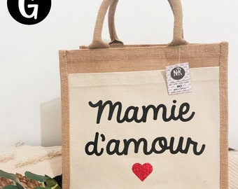 Personalised Cabas bag | Custom jute bag for shopping, beach and to gift to a best friend