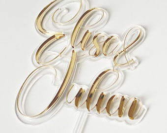 Custom Cake Topper – Personalized Name Topper – Text Cake Decoration – Wedding Birthday Cake Sign – Wooden or Acrylic Topper