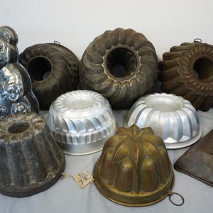 Vintage Metal, Aluminum, and Copper Kitchen Molds - Unique Decor, Baking, Jello