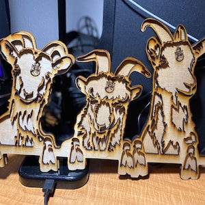 Navy Chief 3 Goats, Peeking/Peek-a-Boo, 2-Layer (Mandala), USN, Svg Ai DXF Png — Glowforge ** Digital Files **
