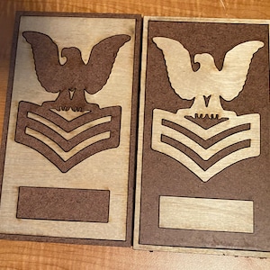 Suboficial de la Marina PO1/E6, rango de alistado Chevron, USN, diseño de 2 capas, Svg Ai DXF Png — Glowforge laser ** Archivos digitales **