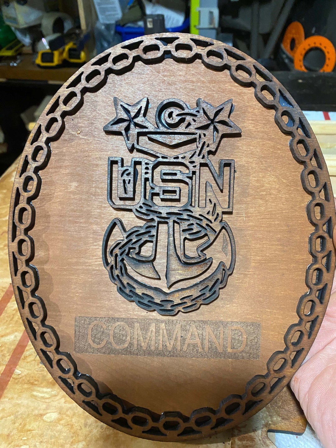 Command Master Chief (CMC)/E9 Badge V2, 2-layer, USN, Svg Ai DXF Png ...