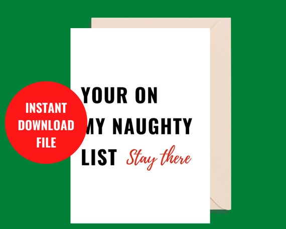 Printable Christmas Card List Card Printable Holiday Funny Etsy