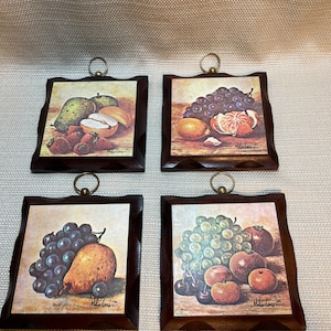 Vintage Homco Fruit Wall Hangings - Set of 4