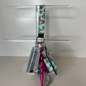 Pink Flamingo Keychain with Wrist Lanyard