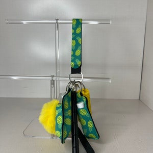 Teal Pineapple Keychain with Wrist Lanyard