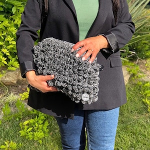 Handmade Puffy Dumpling Bag, Teddy Pouch Crochet Bag, Cloud Handbag for Women