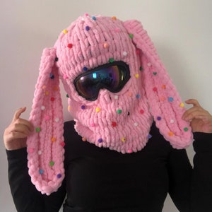 Knitted Candy Mask, Helmet Balaclava Mask, Animal Balaclava, Helmet Protector, Ski Mask, Snowboard Mask
