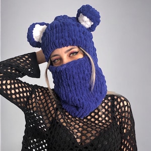 Animal Knitted Balaclava, Unisex Balaclava, Helmet Balaclava Mask, Ski Mask, Snowboard Mask, Helmet Protector