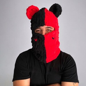 Knitted Balaclava, Animal Balaclava Mask, Helmet Balaclava, Unisex Balaclava Mask, Couple Gift, Snow Mask, Ski Mask, Valentine&#39;s Day Gift