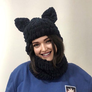 Open Face Balaclava, Knitted Balaclava Hat, Animal Balaclava, Balaclava with Ears, Bunny Festival Mask, Cat Mask