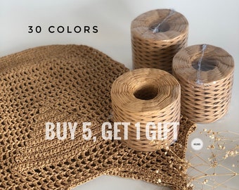 Premium Raffia, 30 Colors, Raffia Yarn, Paper Yarn, Washable, Raffia Bag Yarn, Raphia, Raffia Yarn for Crochet, 250 g 310 m, Clutch