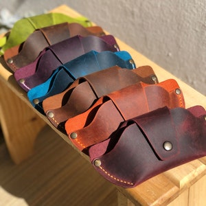 Minimalist Leather Glasses Case, Genuine Leather Sunglasses Holder, Leather Sleeve for Glasses