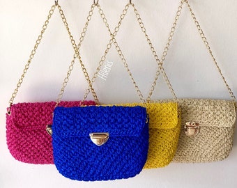 Raffia Shoulder Clutch Bag For Women, Handmade Knitted Summer Straw Purse, Luxury Woven Bag