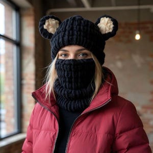 Animal Knitted Balaclava, Helmet Protector, Helmet Balaclava Mask, Ski Mask, Snowboard Mask, Unisex Balaclava