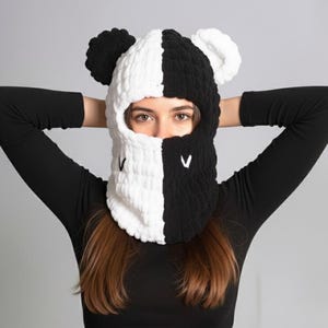 Gestrickte zwei Farben Balaclava, Tier Balaclava Maske, Helm Balaclava, Unisex Balaclava Maske, Ski Maske
