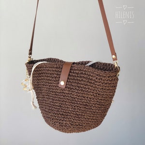 Kumana Crocheted Raffia Crossbody Bag