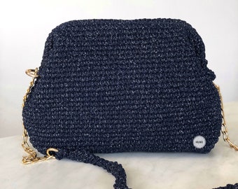 Wedding Knitted Purse, Evening Luxury Clutch Bag For Women, Pouch Clutch Bag With Hidden Metal Locked