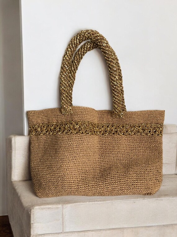 Shoulder Natural Summer Tote, Straw Beach Shoulder Bag, Crochet