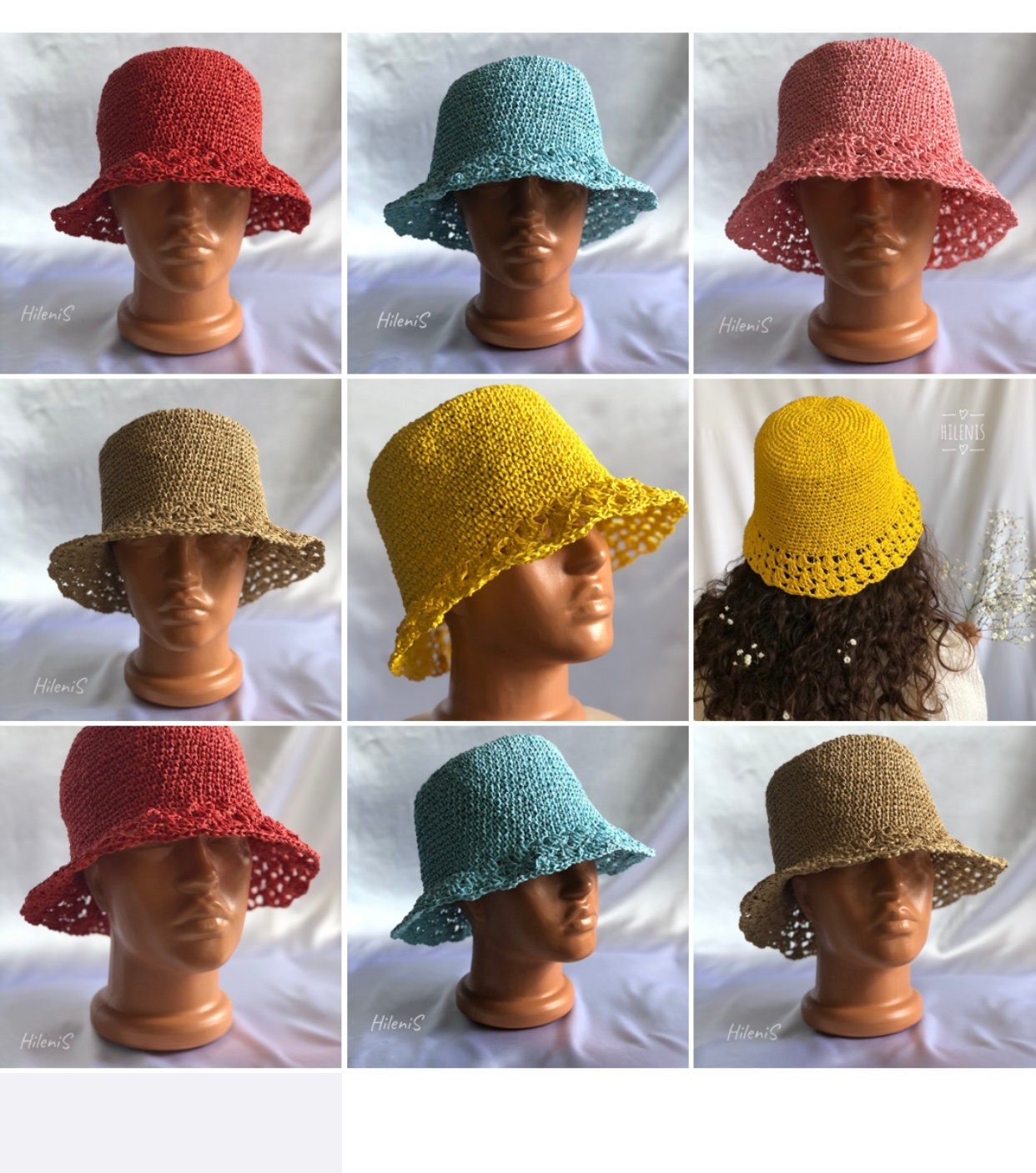 Crochet Raffia Bucket Hat Unique Design Hat Crochet Beach - Etsy