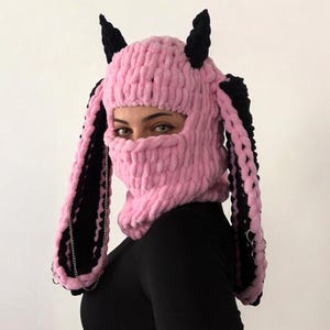 Balaclava Mask, Knitted Balaclava Hat, Ski Face Mask, Animal Balaclava, Mask With Ears, Ski Helmet Mask
