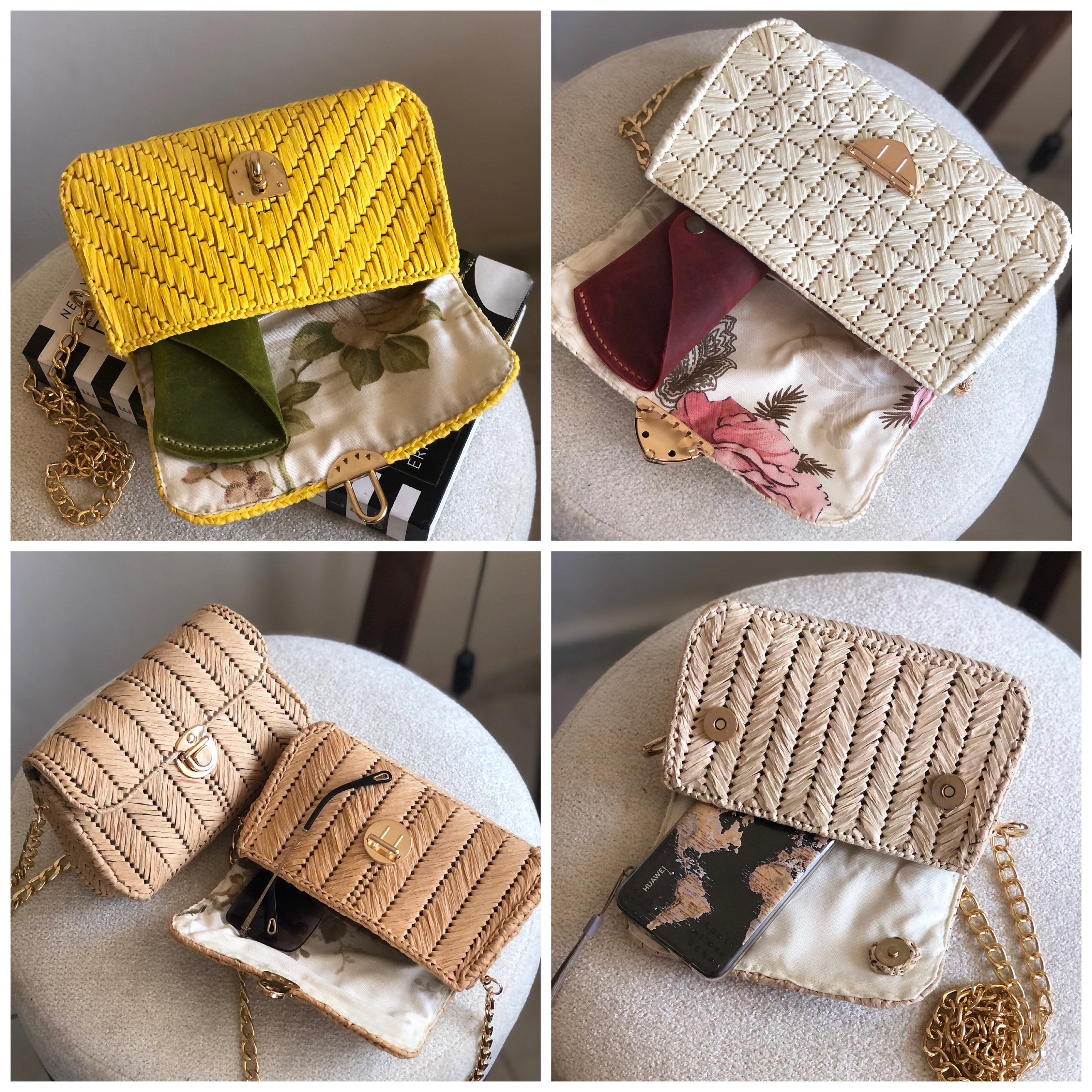 Small Raffia Cross Body Small Raffia Crossbody Clutch Bag for Women, Handmade Knitted Summer ...