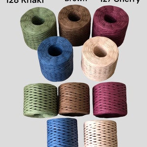 Raphia haut de gamme, 30 couleurs, fil de raphia, fil à papier, lavable, modèle de sac en raphia, fil, raphia, fil de raphia à crocheter, 250 g 310 m, pochette image 10