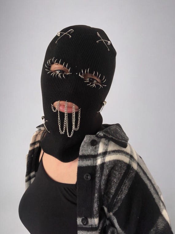 Black Face Mask, Sexy Chain Mask, Festival Balaclava Hat  display picture 3