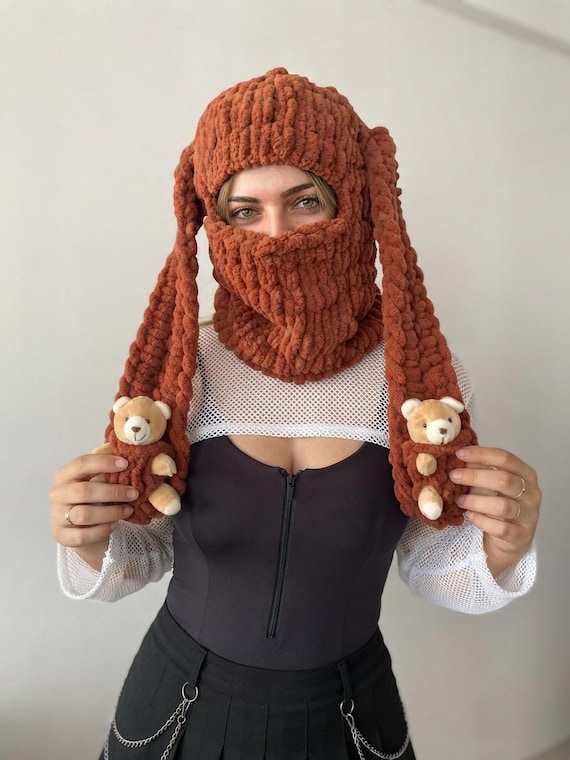 Bear Balaclava, Knitted Helmet Balaclava, Animal Balaclava, Bear