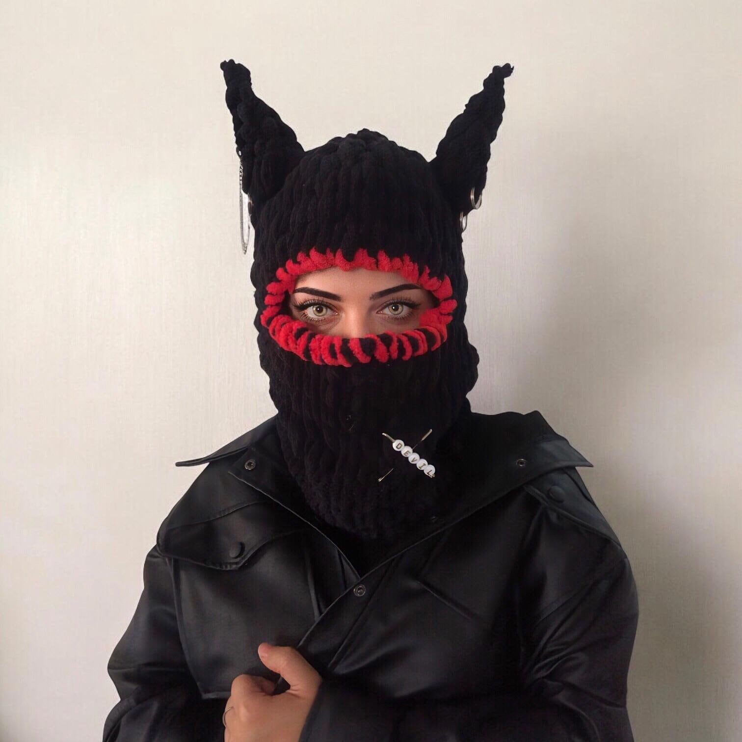 Knit Devil Hat - Etsy