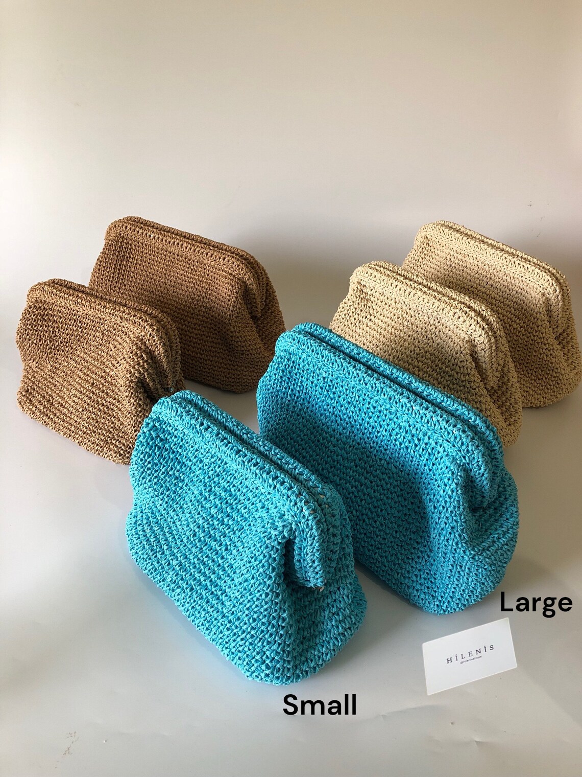 Crochet Raffia Clutch Bag Straw Pouch Clutch Woven Dumpling Etsy