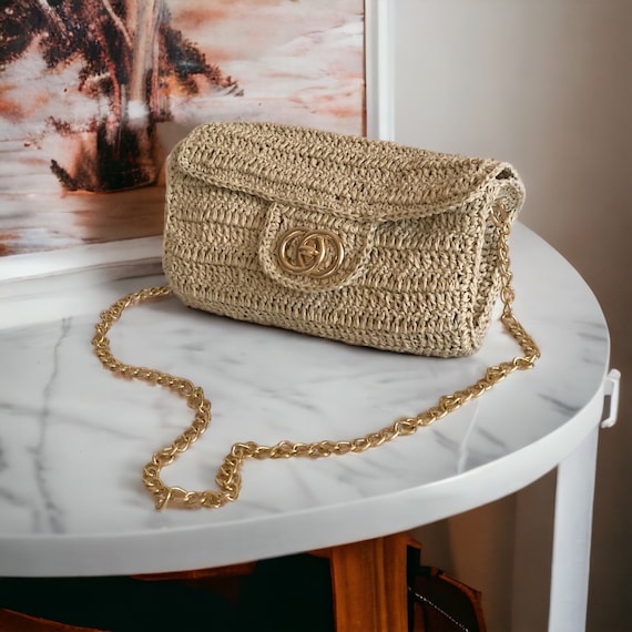 Stroh Clutch Wristlet Für Frauen – Kleine Umhängetasche/Armbandtasche In Beige (ca. 18x11,5 Cm)