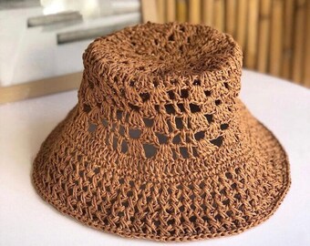 Vintage Ann Taylor Straw Hat Tight Raffia Weave Circa 1980s  display picture 3