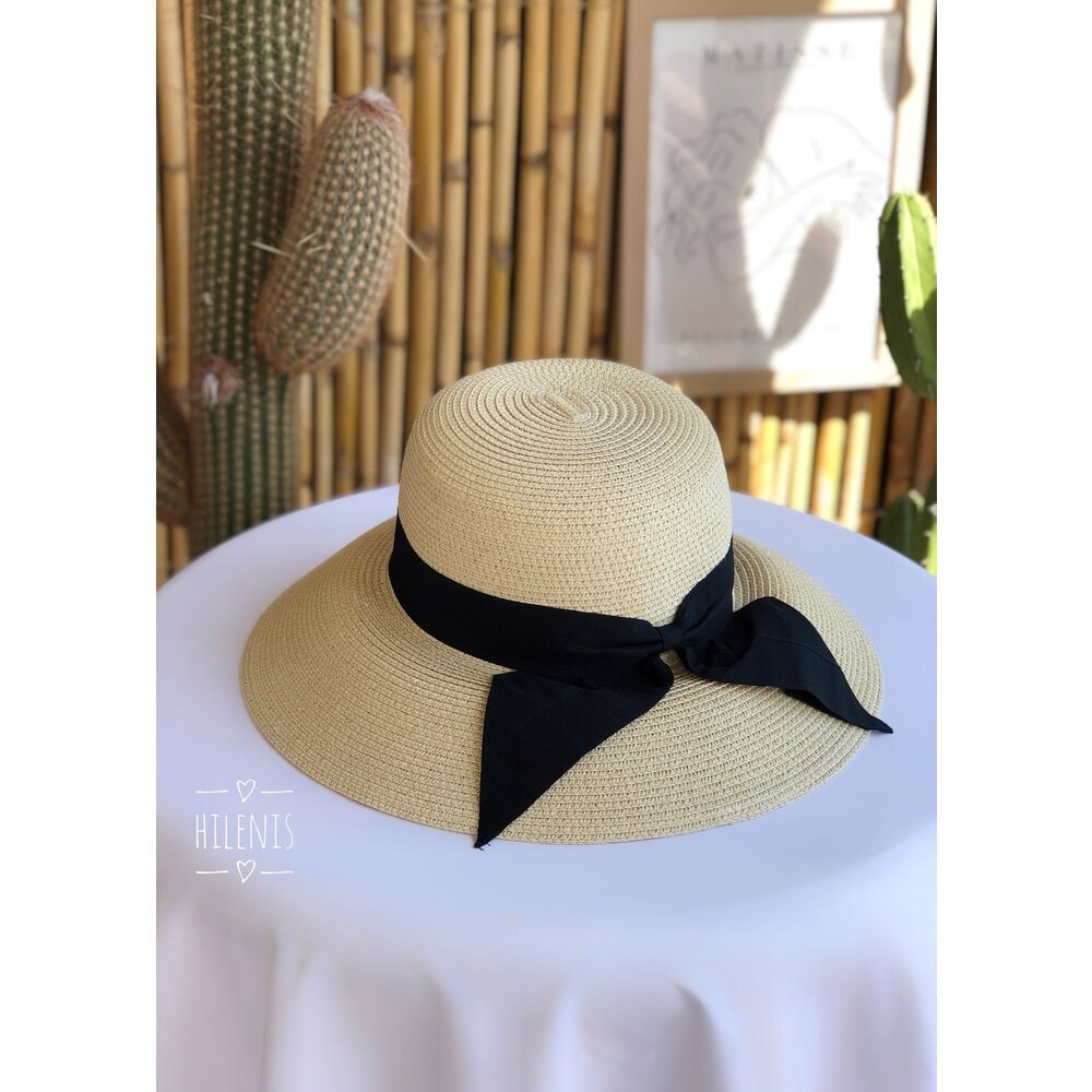 Vintage Style Beige Wide Brim Straw Hat, Stylish Sun  display picture 2