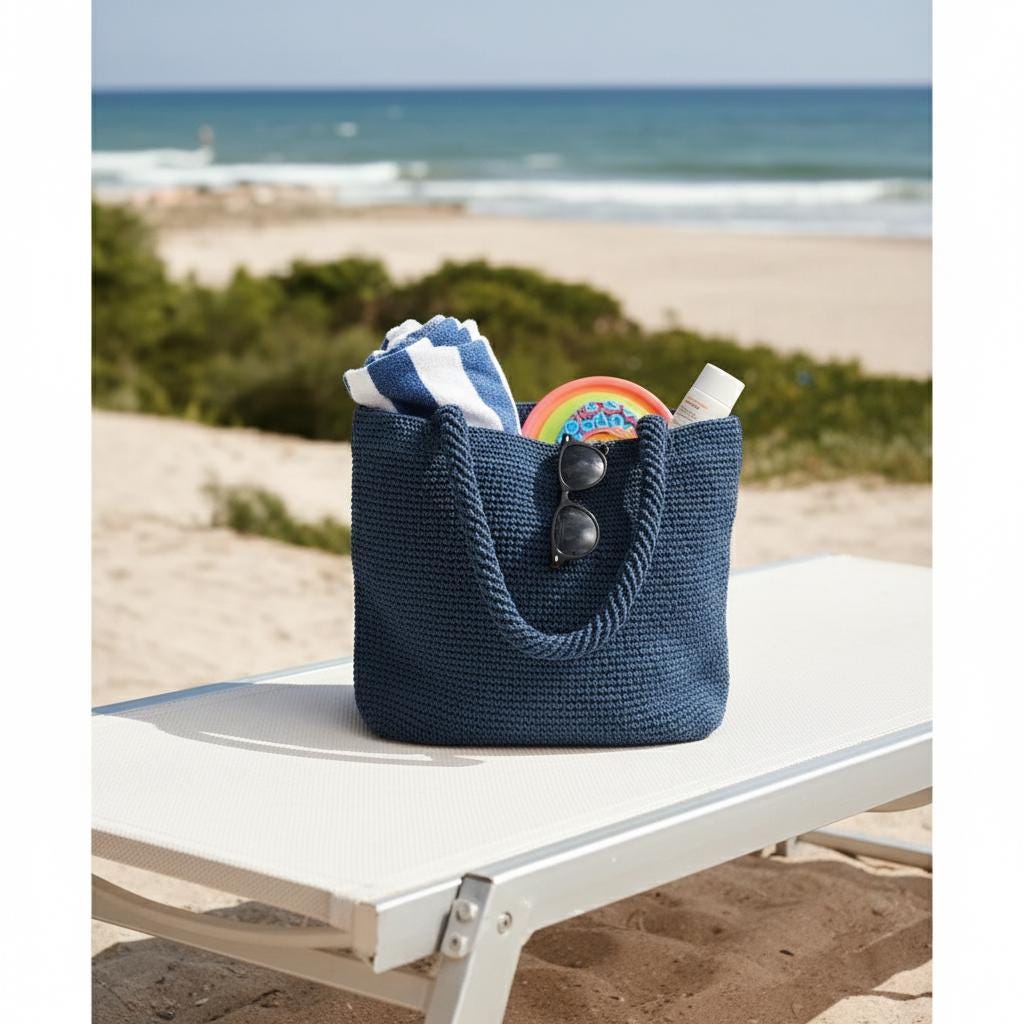 Summer Tote Bag for Women, Black Straw Beach Shoulder Bag, Crochet